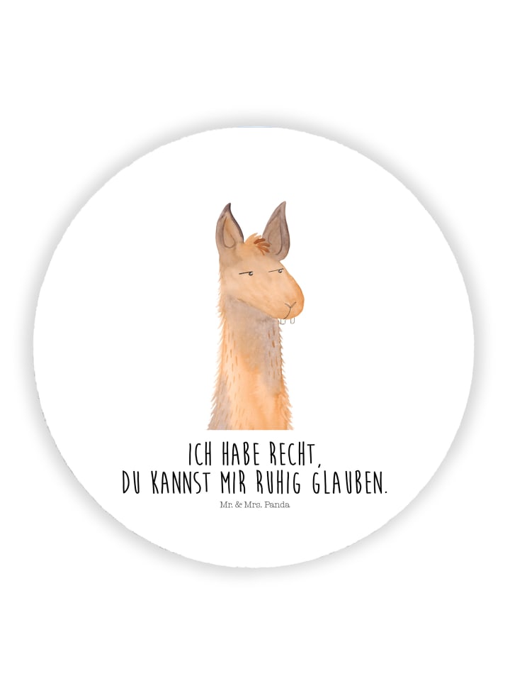 Magnet Lamakopf Genervt mit Spruch in Weiß