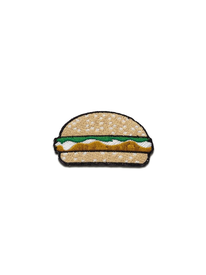 Burger Essen Fast FoodApplikation Bügelbild inBraun