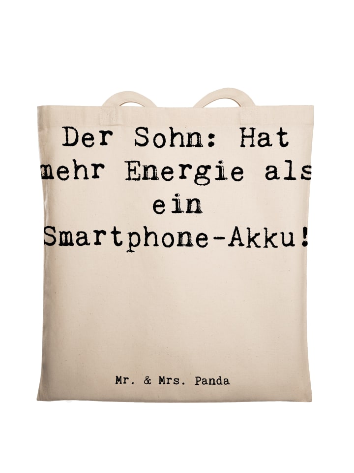 Tragetasche Energie Sohn mit Spruch in Creme