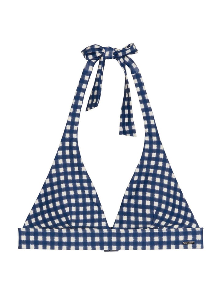 Triangel-Bikini-Top Shiny in navy peony check
