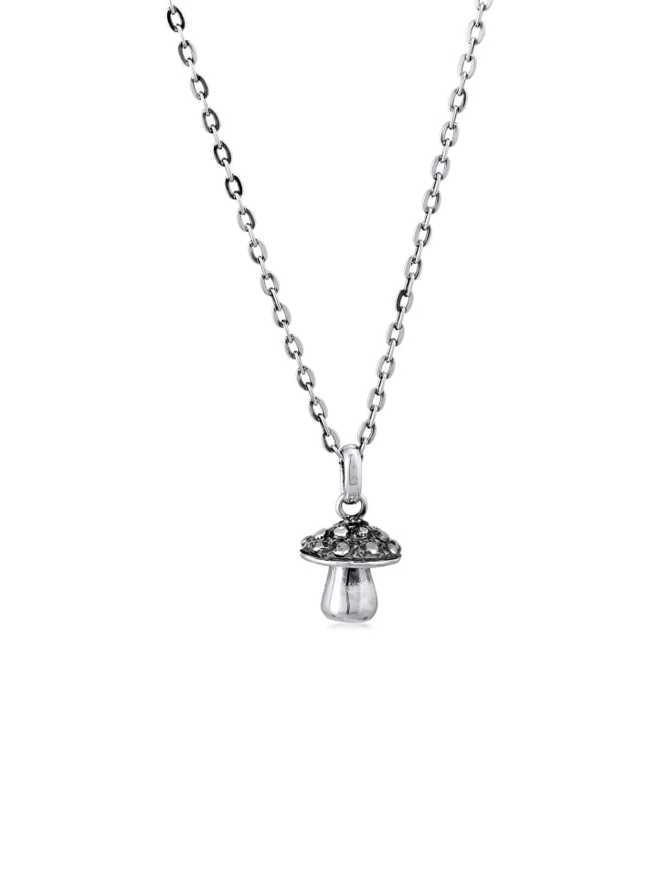 Halskette 925 Sterling Silber Pilz in Silber