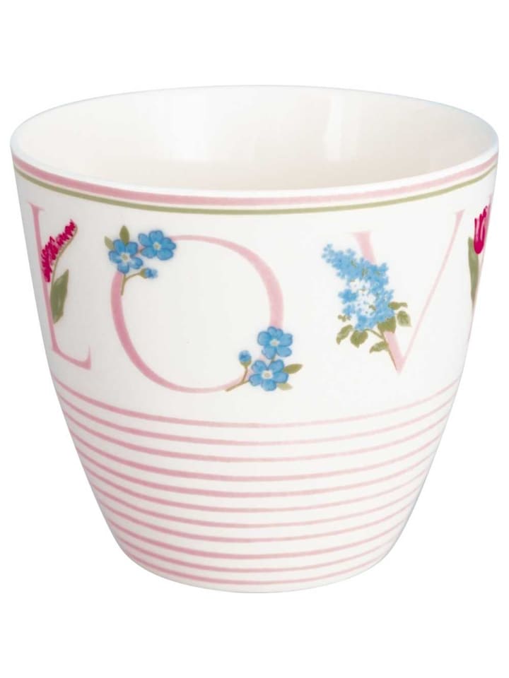 Latte Cup Becher AGNES LOVE Weiß mit Blumen