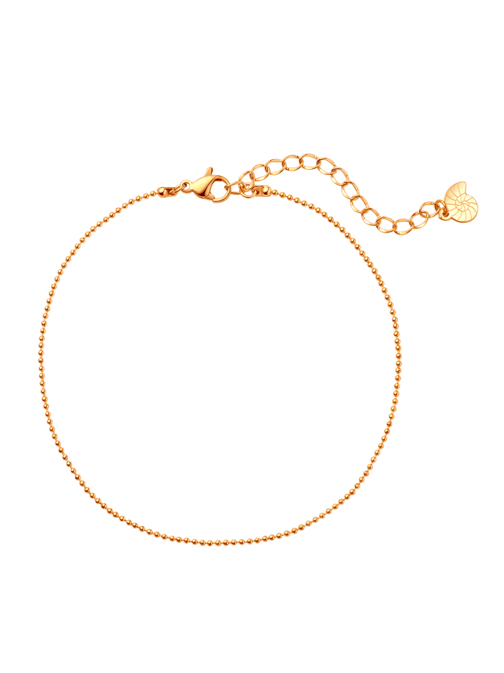 Vergold. Fußkette Kugelkette Edelstahl in Rosegold - (L) 21 cm