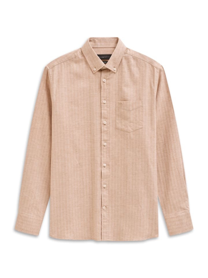 Freizeithemd Langarm in 40-beige