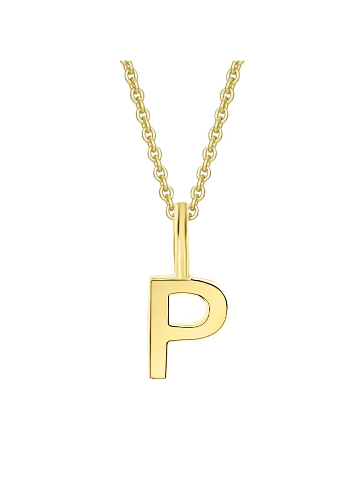 Buchstabe P Buchstaben Anhänger aus 333 Gelbgold in gold