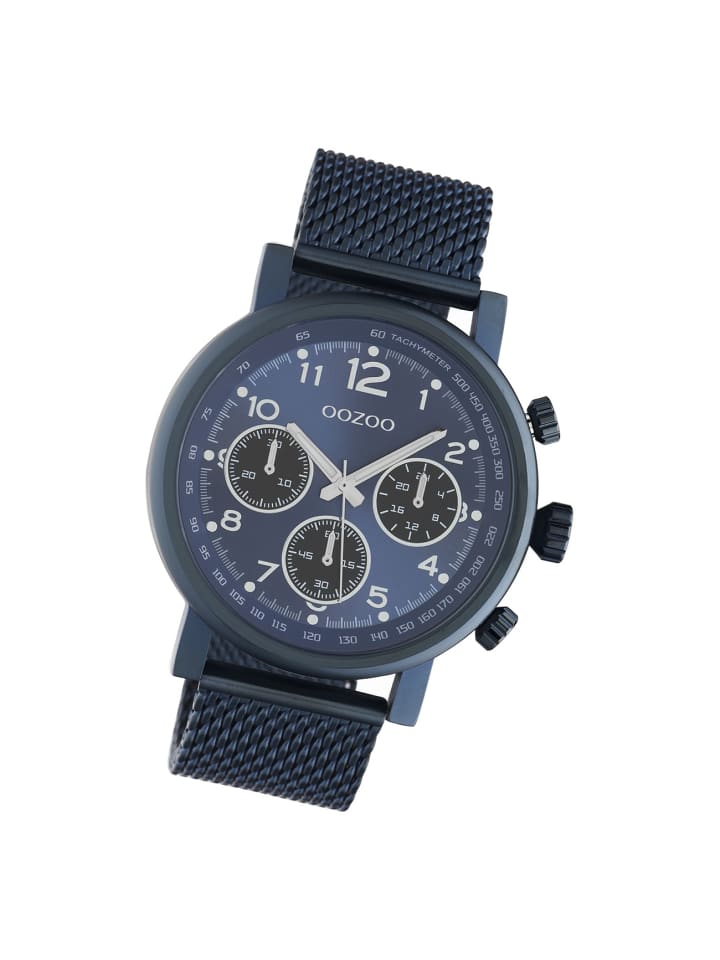 Analog-Armbanduhr Oozoo Timepieces blau groß (ca. 45mm)
