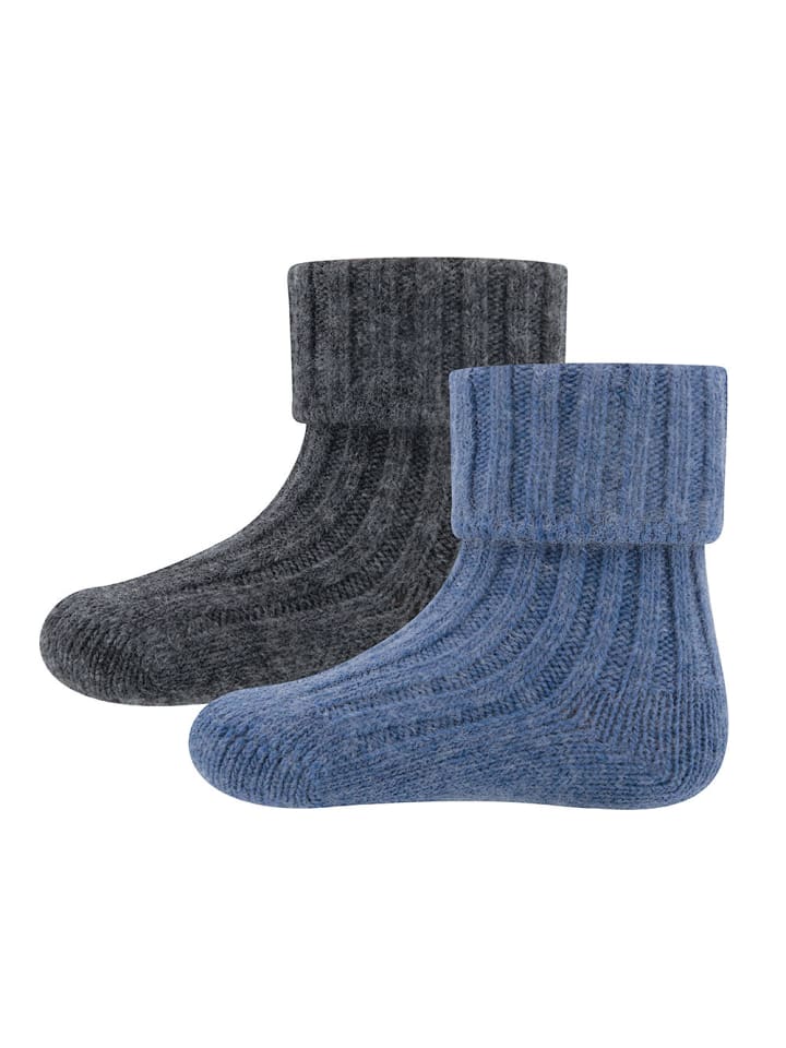 2er-Set Thermosocken Wolle 2er-Set in grau-blau
