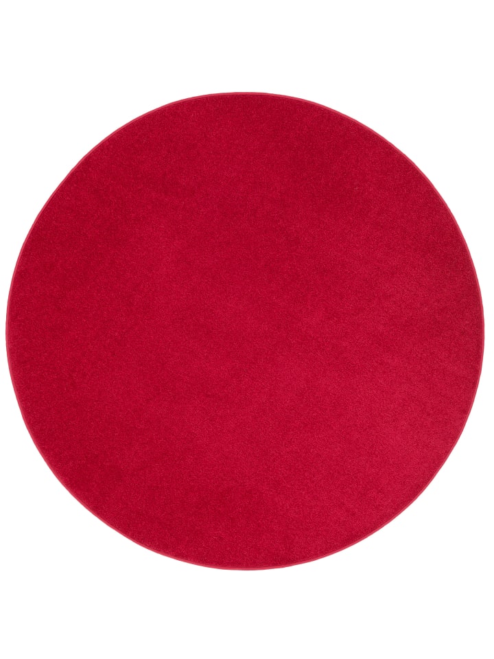 Velours-Teppich Joy Rund in rot