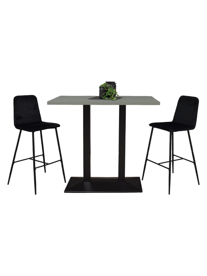 TRESENTISCH Electra 120x70x106 schwarz matt/Pinie green matt lack