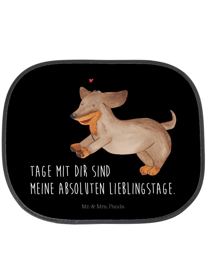 Sonnenschutz Auto Hund Dackel mit Spruch in Schwarz