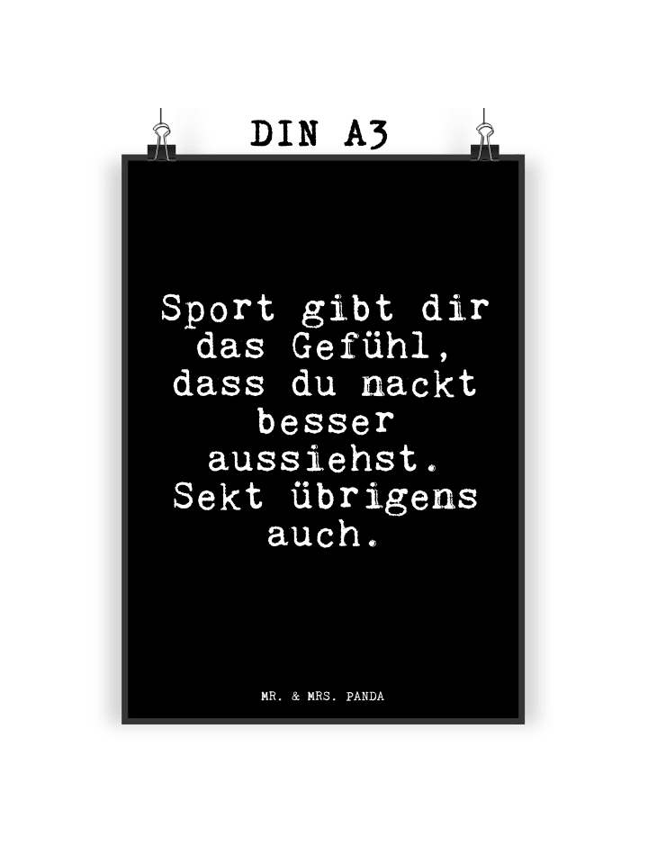 Wandbild Sport gibt dir das... mit Spruch in Schwarz