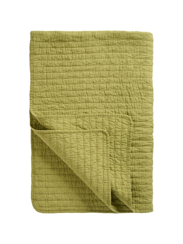 Baumwoll-Quilt mit Kreuzstichen in herbal green