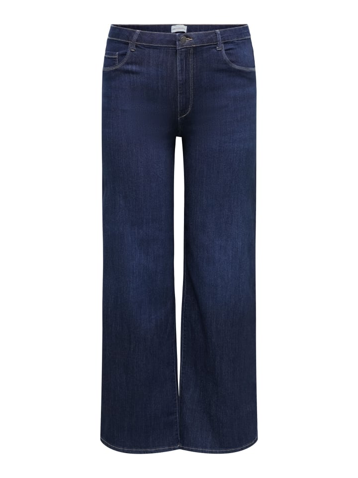 Jeans mit weitem Bein in Dark Blue Denim