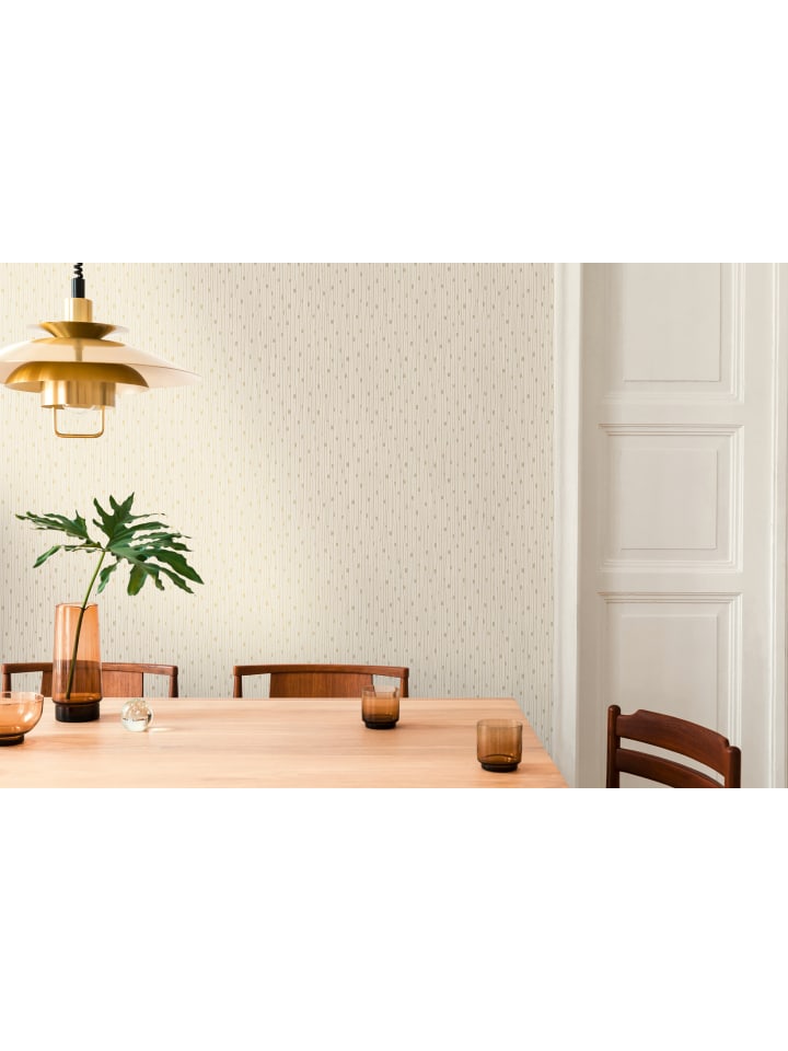 Tapete Linear Dots in Sandbeige