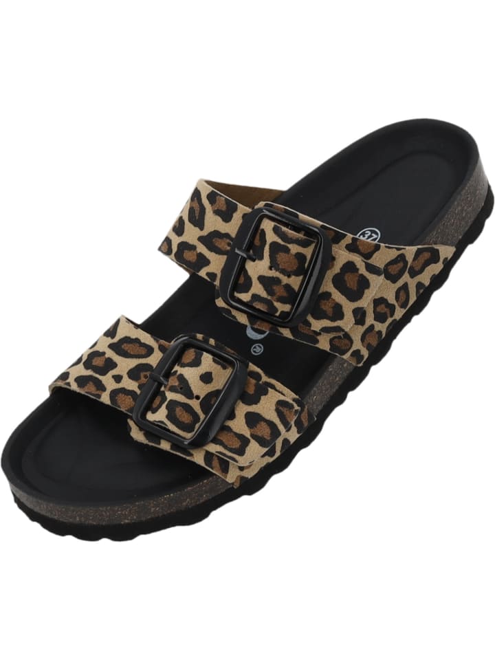 Pantoletten Samos GS Leo Premium Leather in Beige