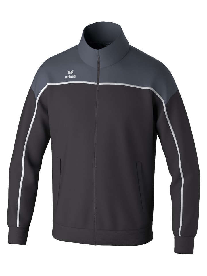 Kinder Trainingsjacke in black grey/slate grey/weiß
