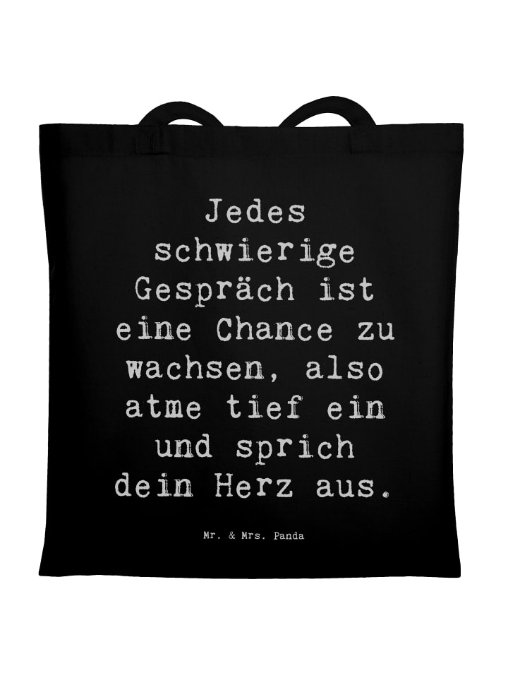 Shopper Bag Spruch Ein schwieriges Gespräch füh... in Schwarz