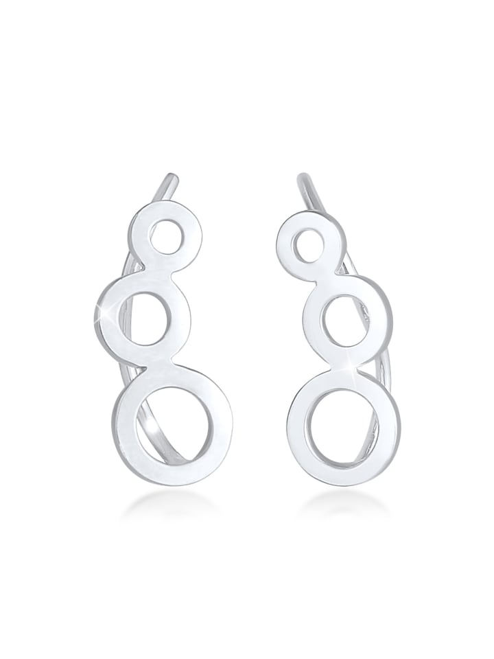 Ohrringe 925 Sterling Silber Kreis in Silber