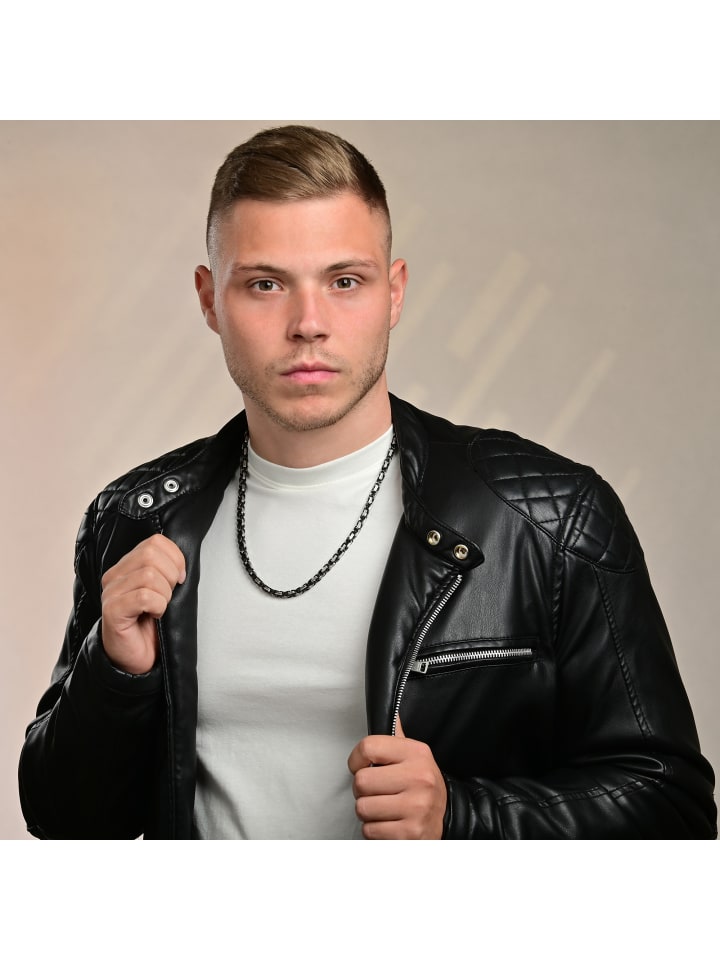Unisex Halskette – Königskette aus Edelstahl 80 cm in schwarz