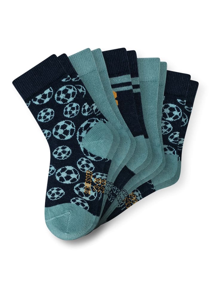 Socken 5er Pack in Türkis