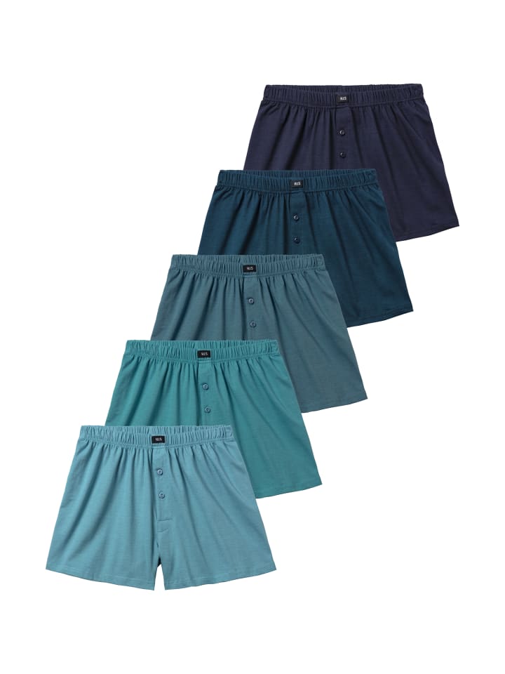 Weiter Boxer in hellblau, hellpetrol, petrol, dunkelpetrol, navy