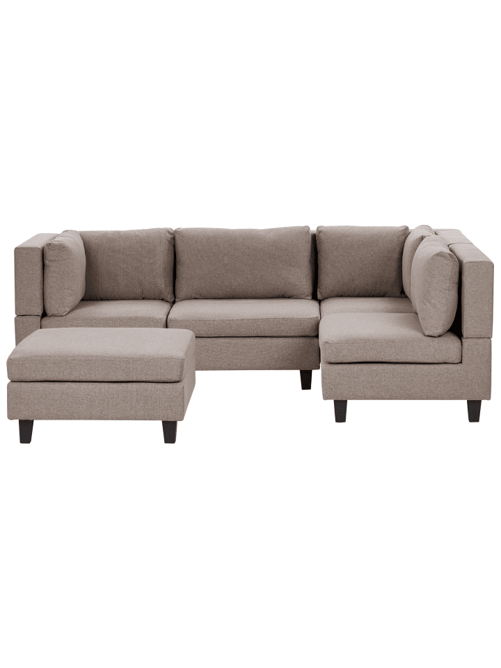5-tlg Ecksofa UNSTAD in Braun/Schwarz linksseitig