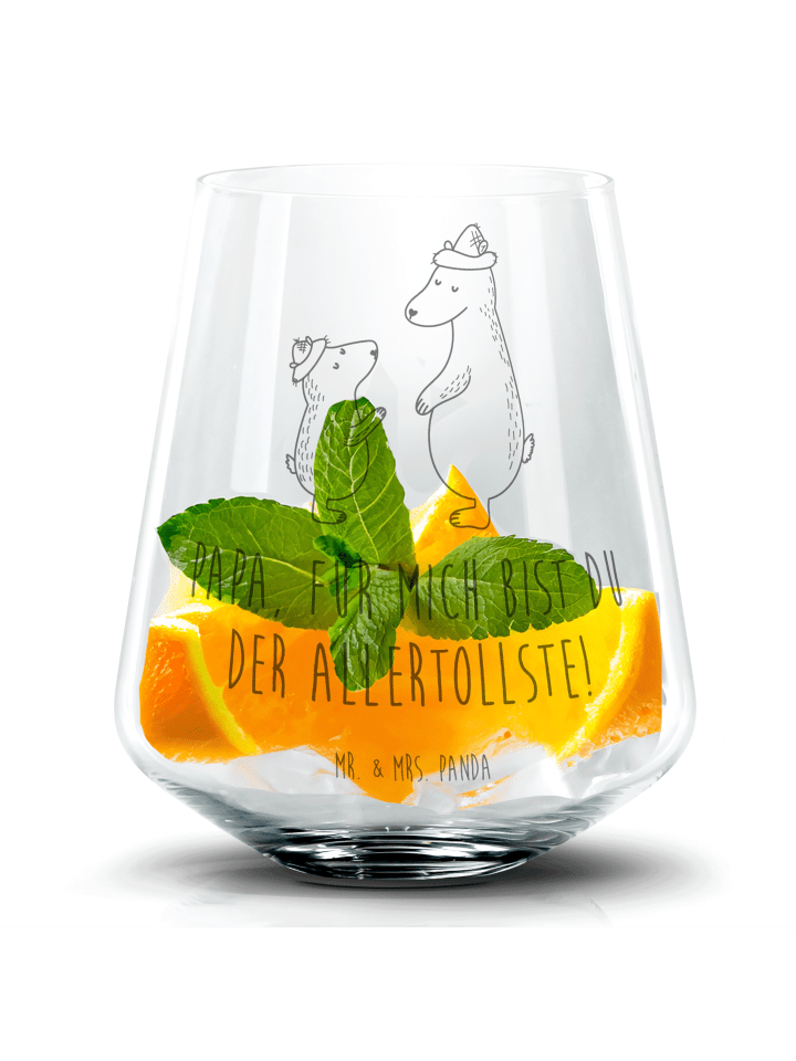 Whiskeyglas Bären mit Hut mit Spruch in Transparent
