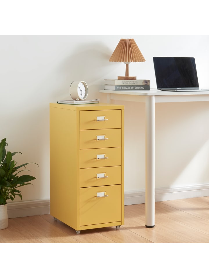 Rollcontainer Kökar in Gelb (H)69cm (B)28cm (T)41cm