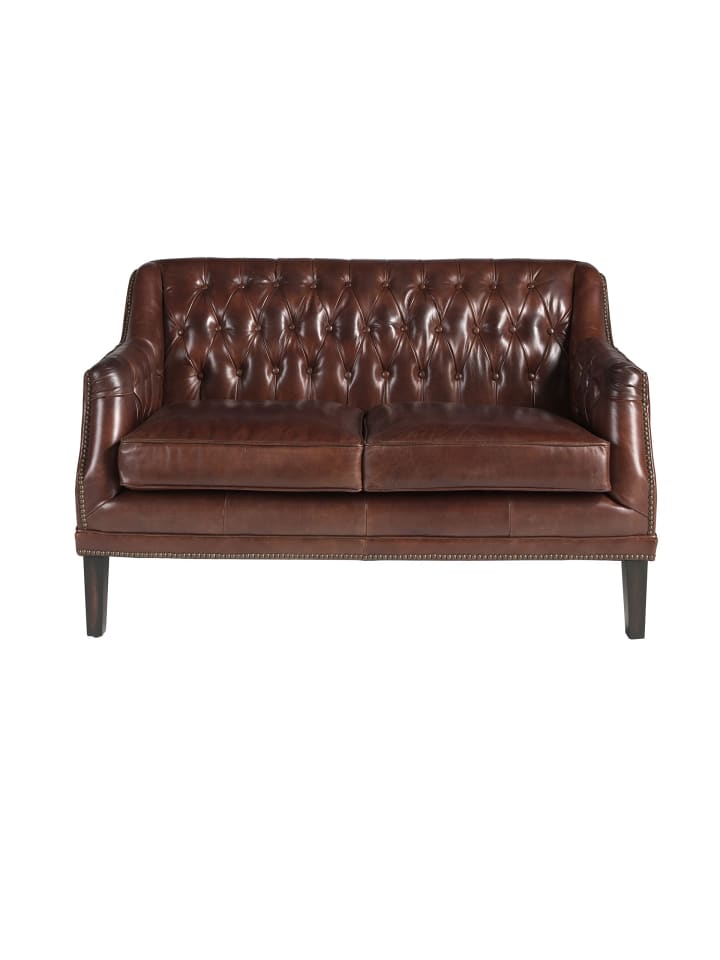Angel Cerdá Chester 2‑Sitzer Sofa aus cognacbraunem Leder Modell 6290