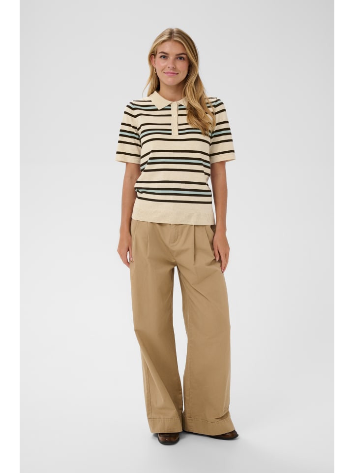 Strickpullover PilaSZ Gerade Passform in Brown Rice Ether Multi Stripe