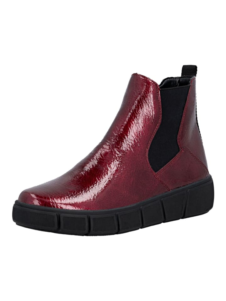 Stiefelette Rot/Schwarz