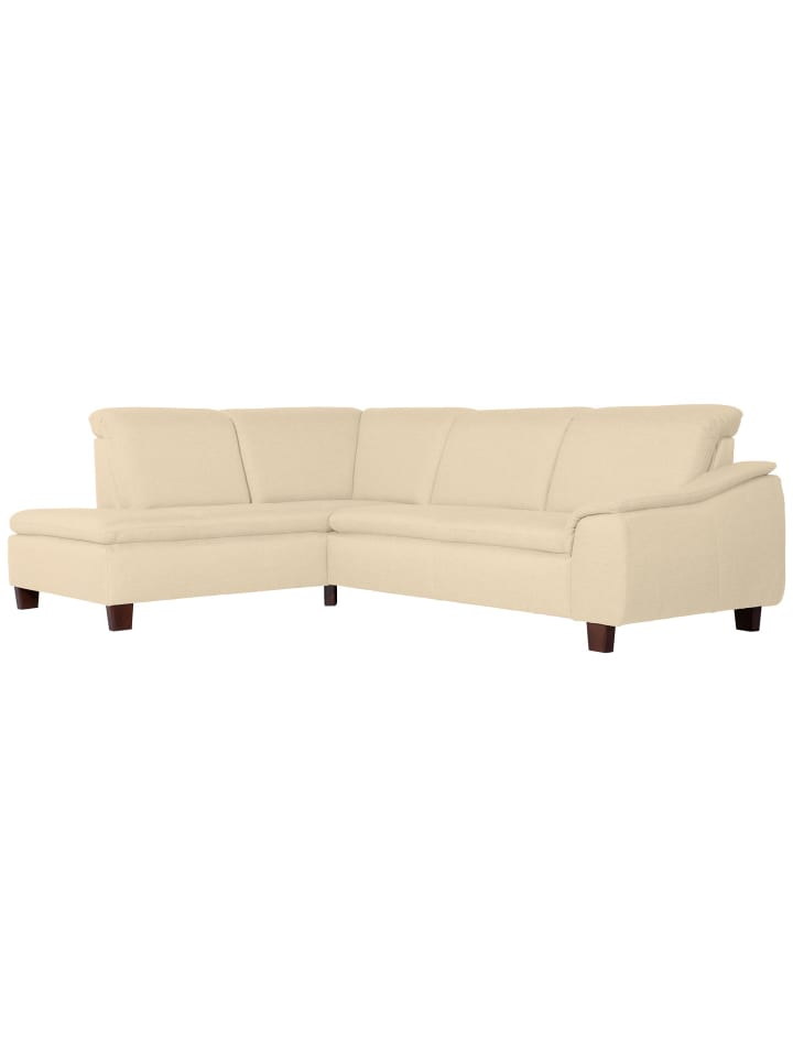 ECKSOFA mit Ottomane links Kaylil Flachgewebe beige