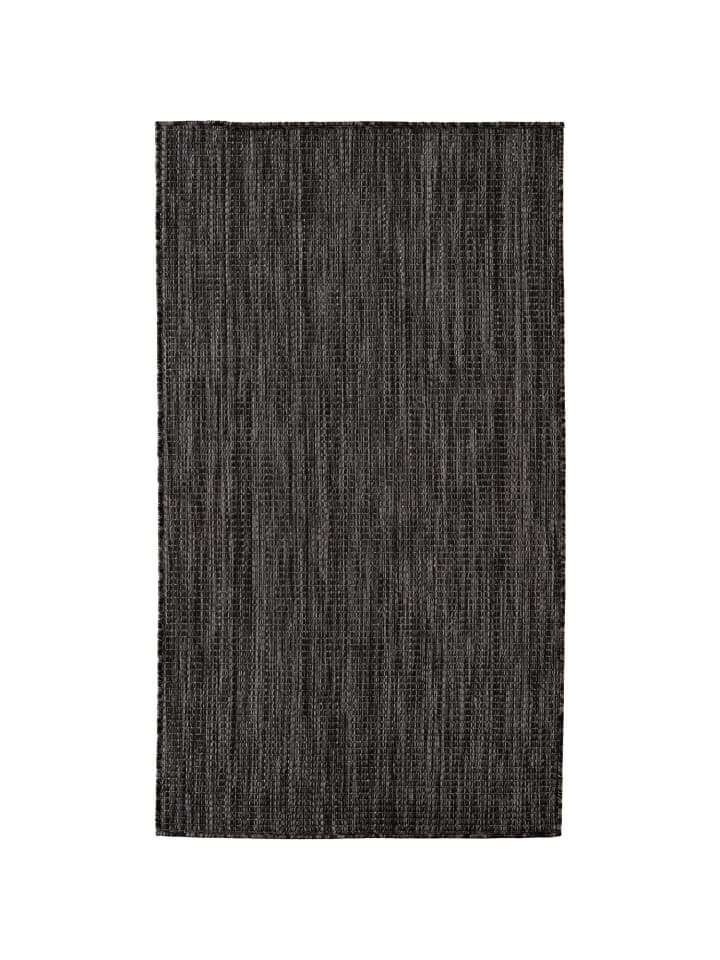 Indoor Outdoor Teppich Mira 1450 Läufer in Schwarz