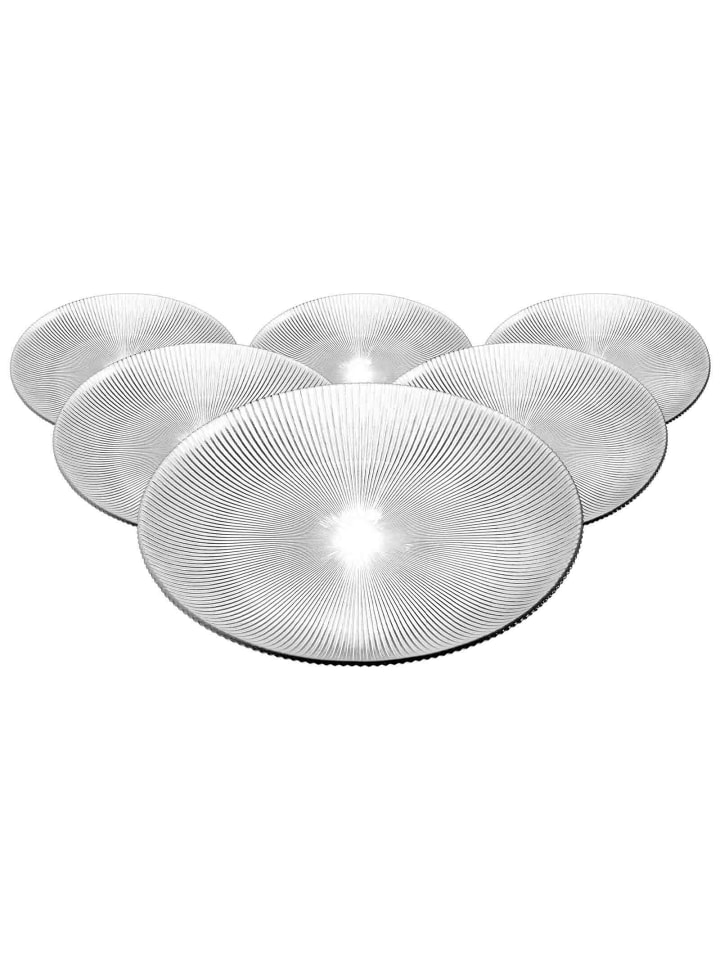 6er Set Speiseteller Unico in Transparent ø 27 cm