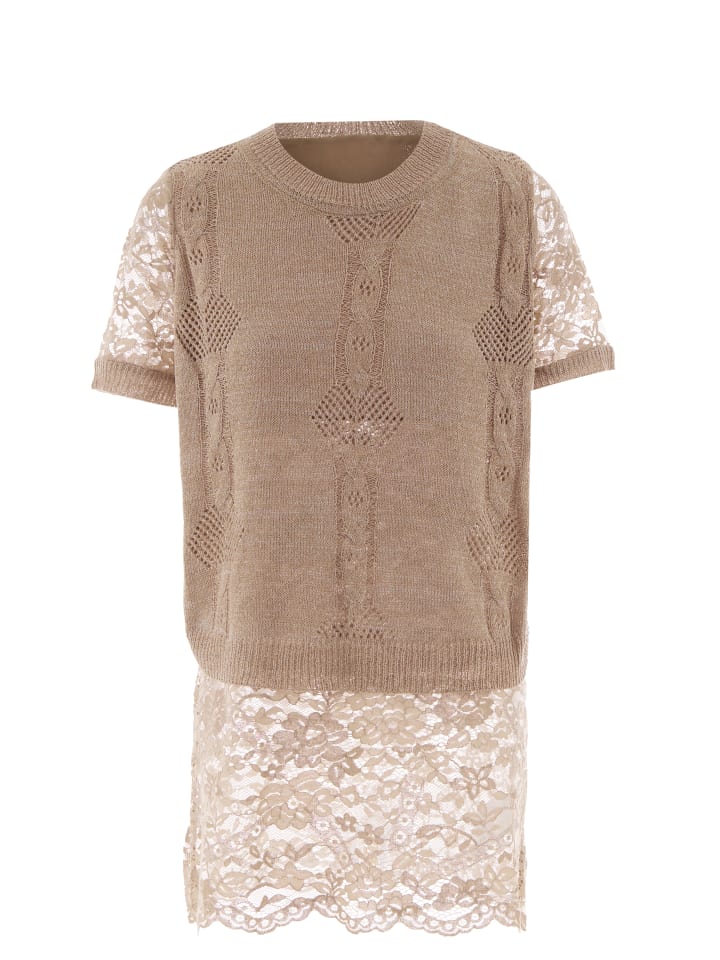 Damen Strickpullover in Taupe