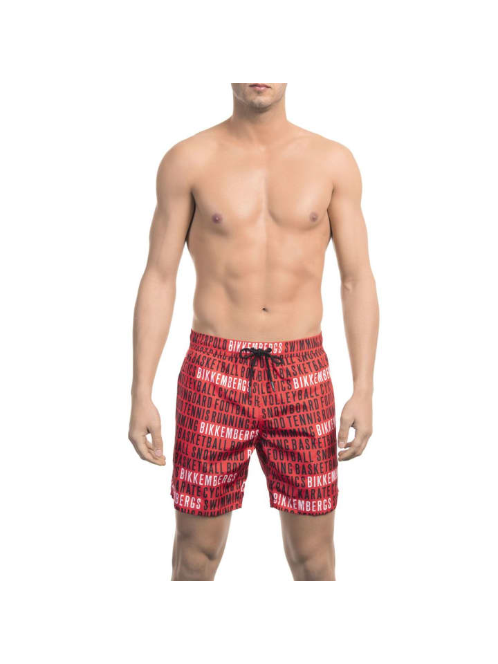 Rot Blau Polyester Herren Badeanzug