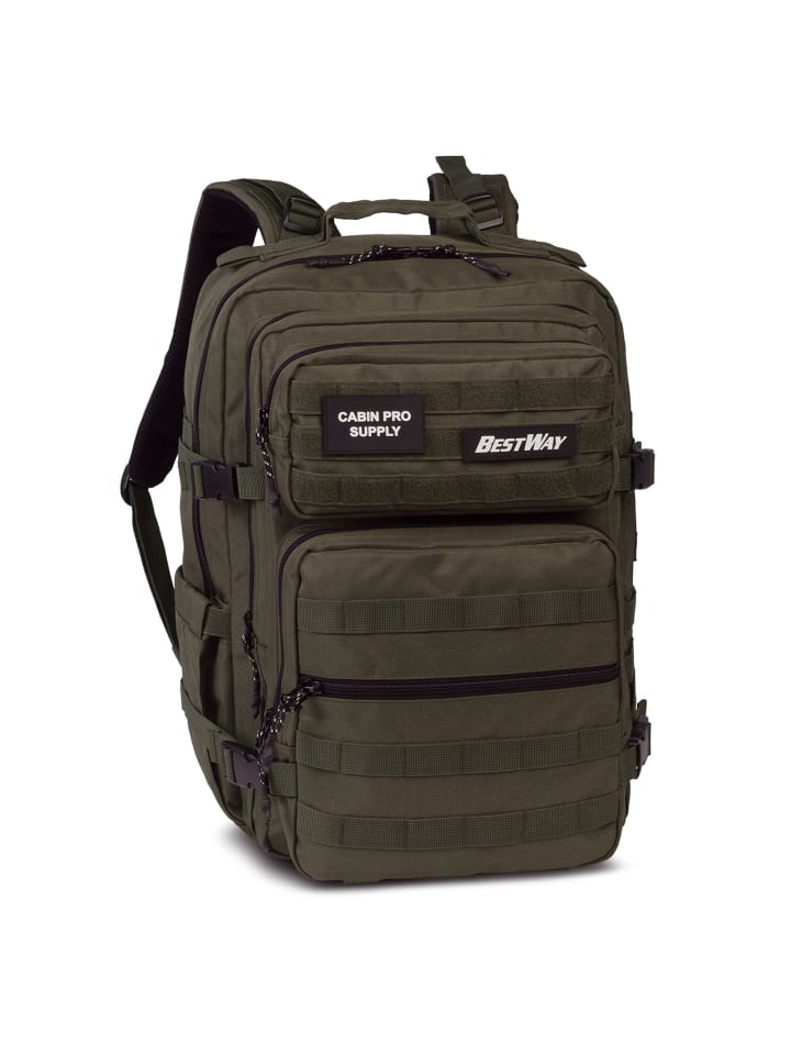BestWay Cabin Pro Supply Wanderrucksack 48 cm olivgruen