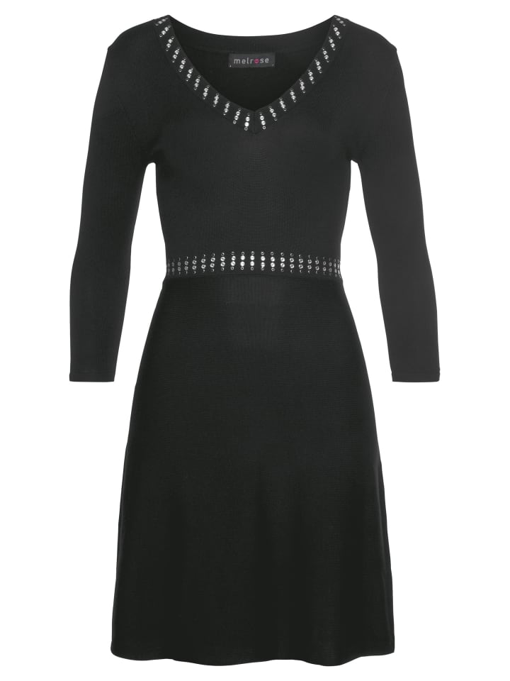 Strickkleid in schwarz