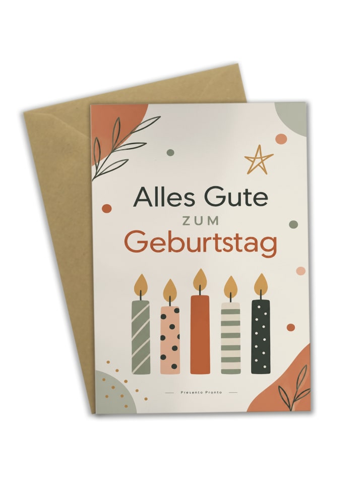 Grußkarte Kerze modern Design mit Spruch in Weiß