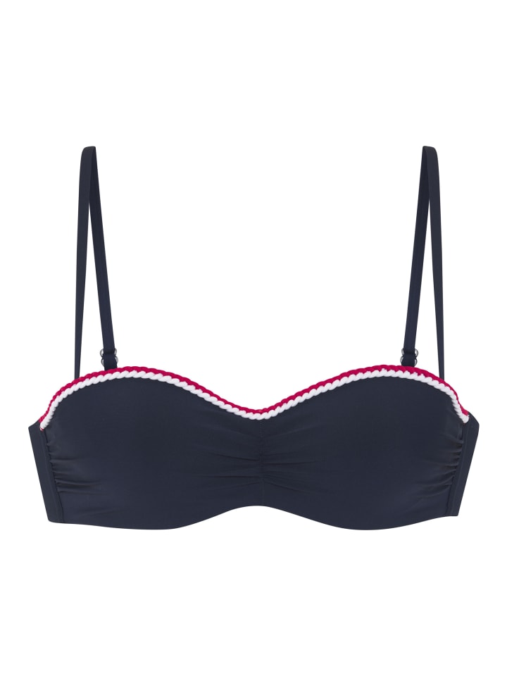 Bügel-Bandeau-Bikini-Top in marine
