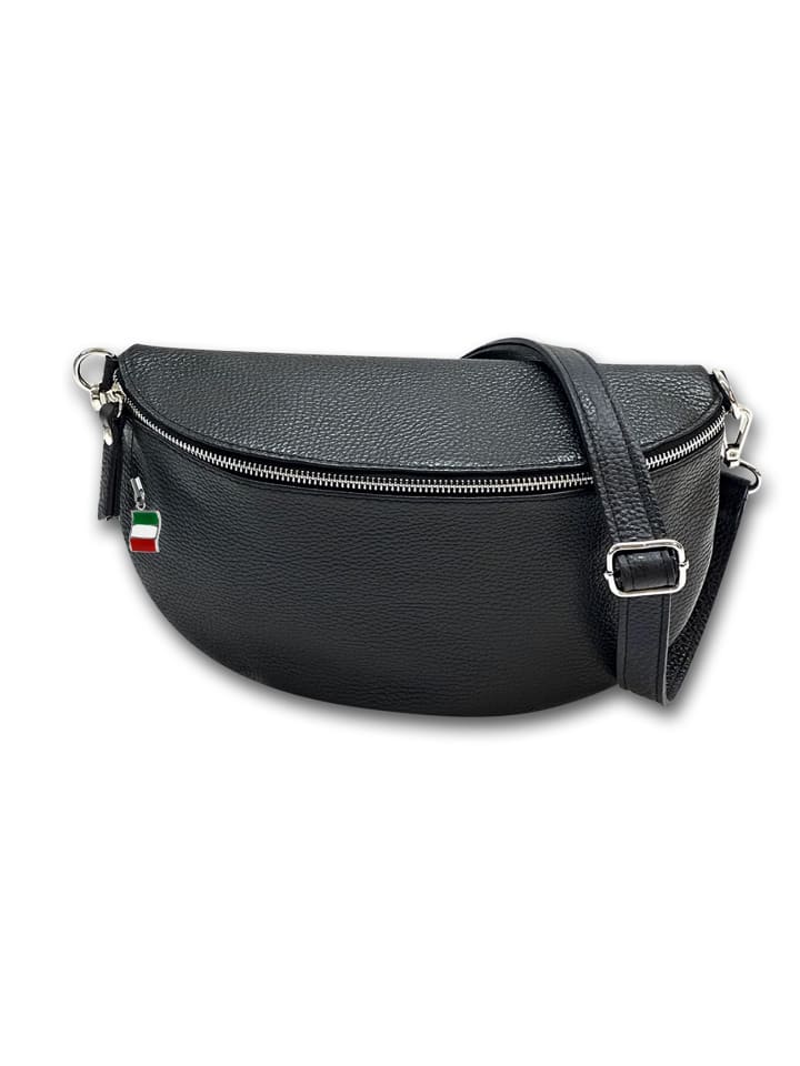 Leder Gürteltasche Florence Tasche schwarz ca. 29cm