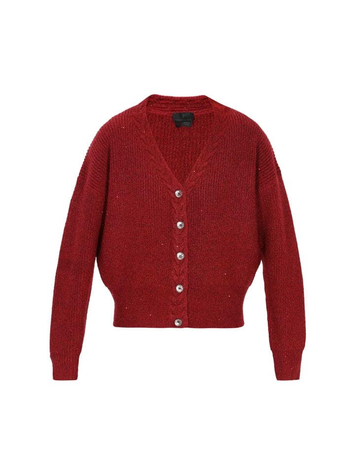 Women Cardigan in wine red