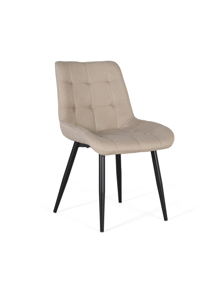 2-er Set: Stühlen mit beigem Stoffbezug in Beige