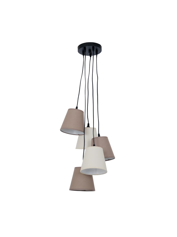 Pendelleuchte "BOHO" in beige - (L)35 cm x (B)35 cm x (H)95 cm