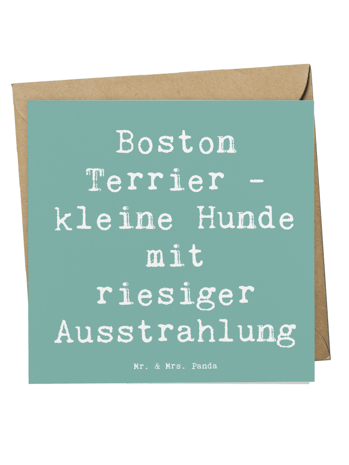 Deluxe Karte Spruch Boston Terrier mit Spruch in Meeresbrise