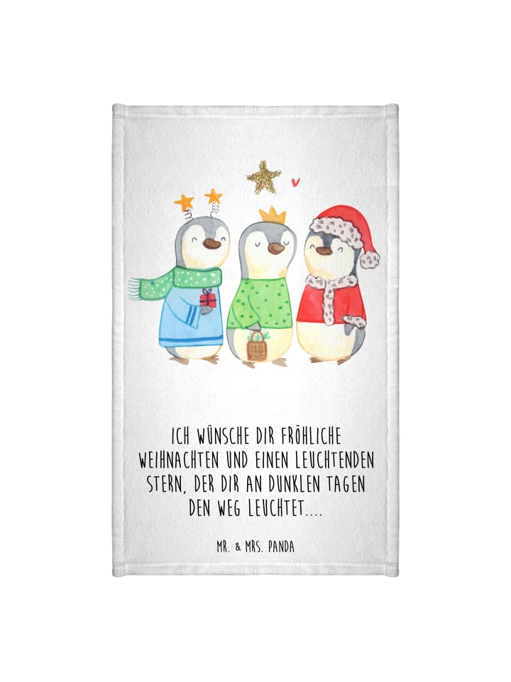 Handtuch Winterzeit Heilige drei Könige mit Spruch in Weiß