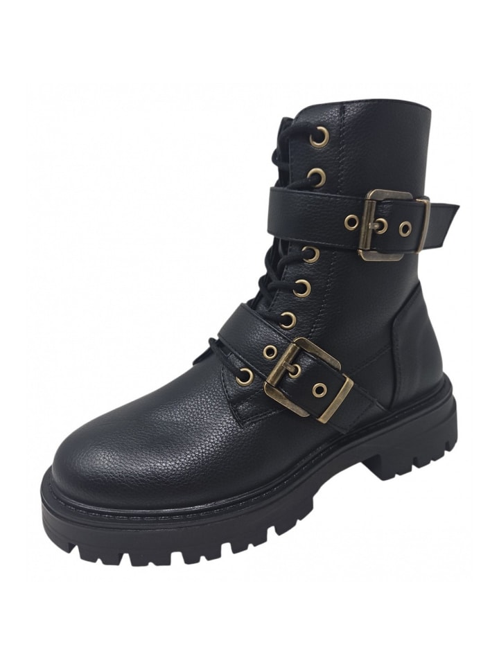 Schnürstiefel in Schwarz