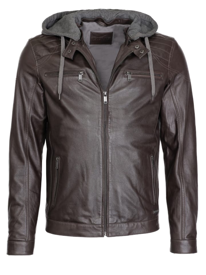 Lederjacke Foster in dunkelbraun