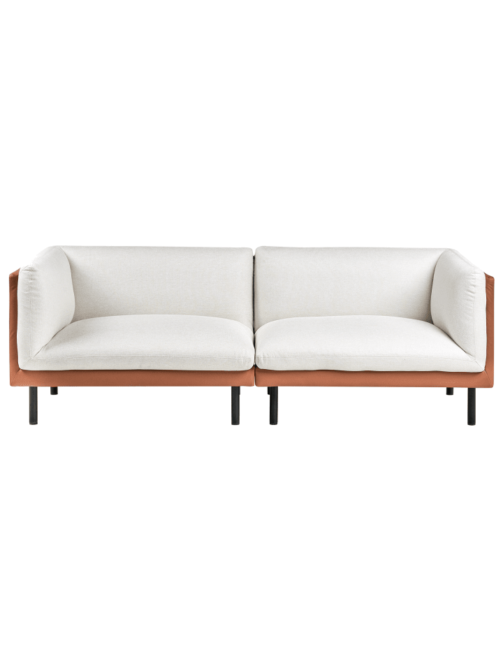 3-Sitzer Sofa VORGOD in Braun/Weiß/Schwarz - (W) 221 x (H) 76 x (L) 85 cm