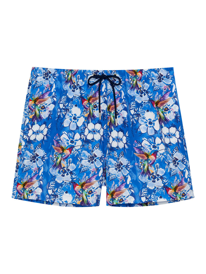 Badeshorts Beach Boxer Colibris in blue print